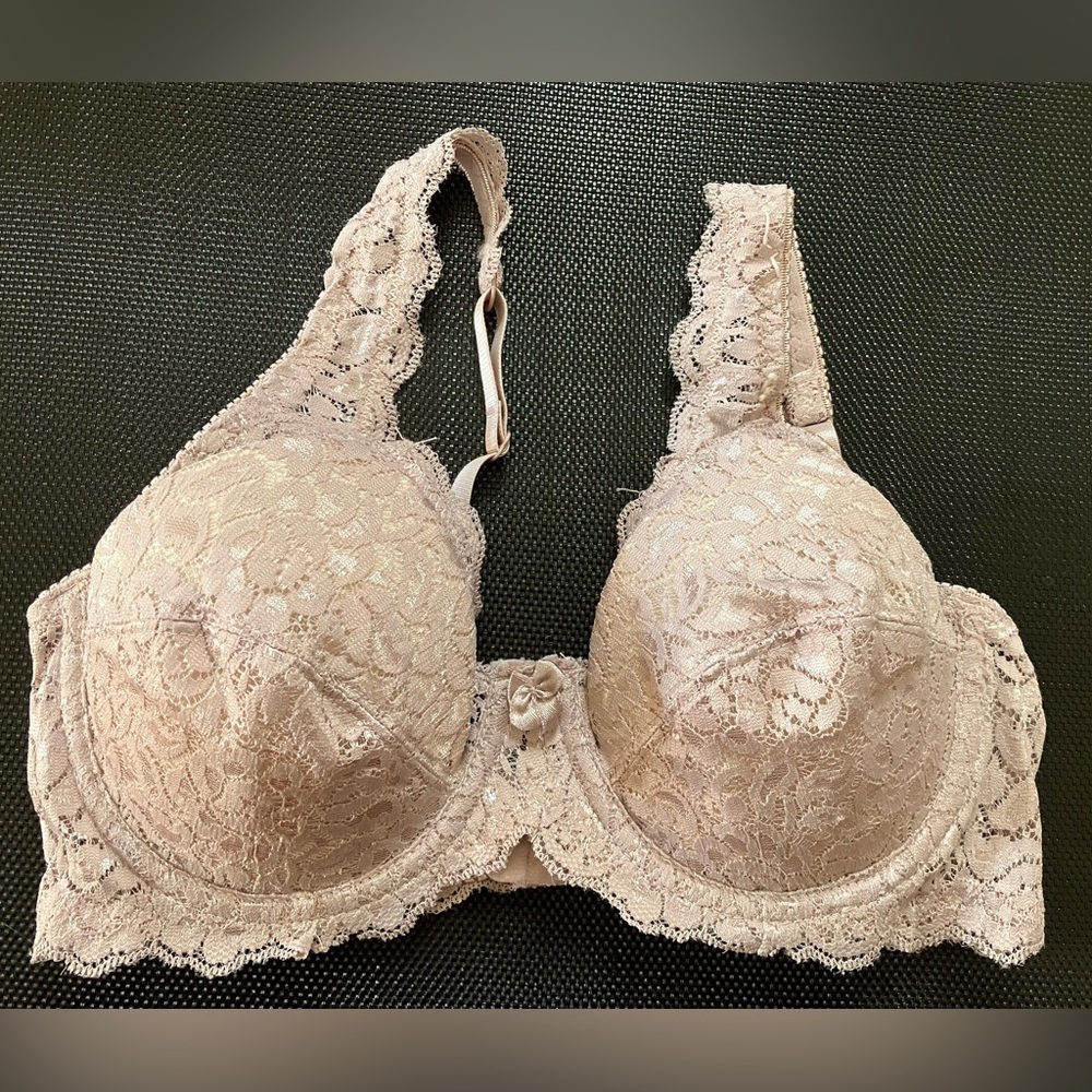 Kathy Ireland Lace Underwire Bra - Lilac Shimmer